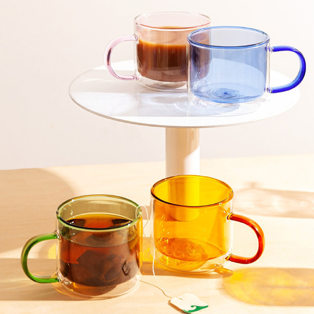 Filtrum Home - Vente Tasse à café - Mug en verre à double paroi coloré3