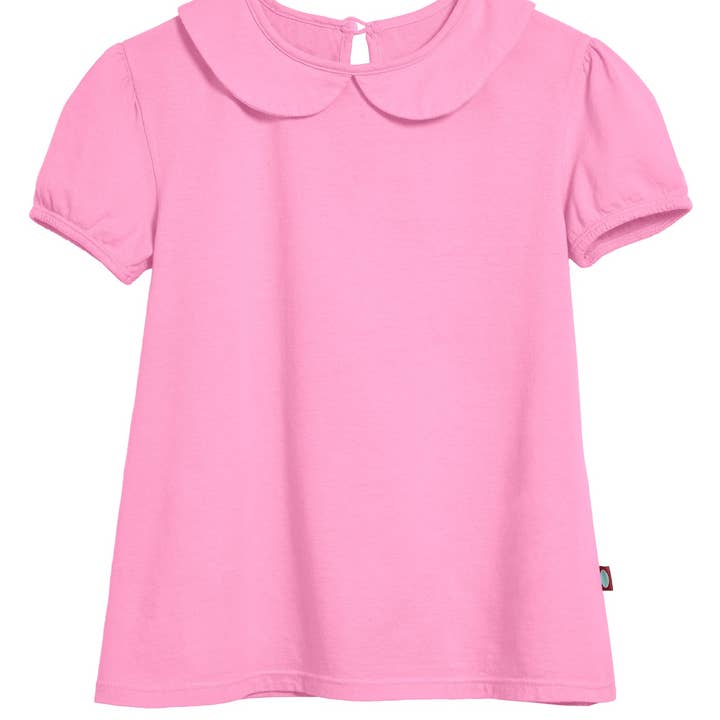 T-shirt à manches bouffantes à col Peter Pan pour filles pour la vente par City Threads