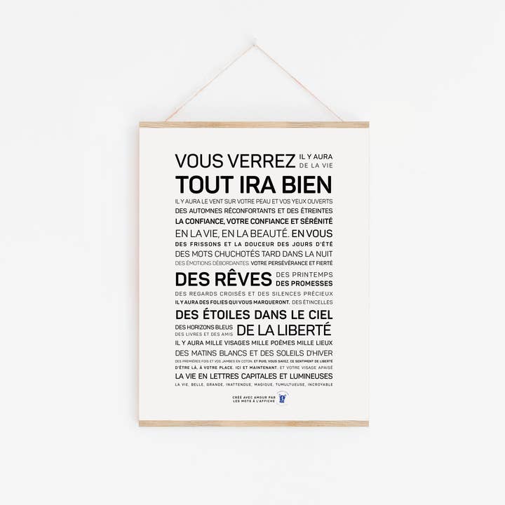 Poster You'll see, everything will be fine for wholesale by LES MOTS A L'AFFICHE