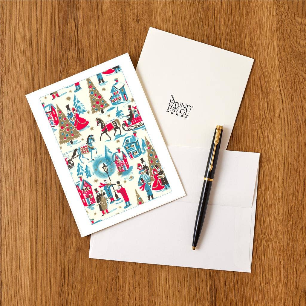 Found Image Press – Conjunto de notas por atacado – Cartão de Natal MC-168 com estampa vitoriana1