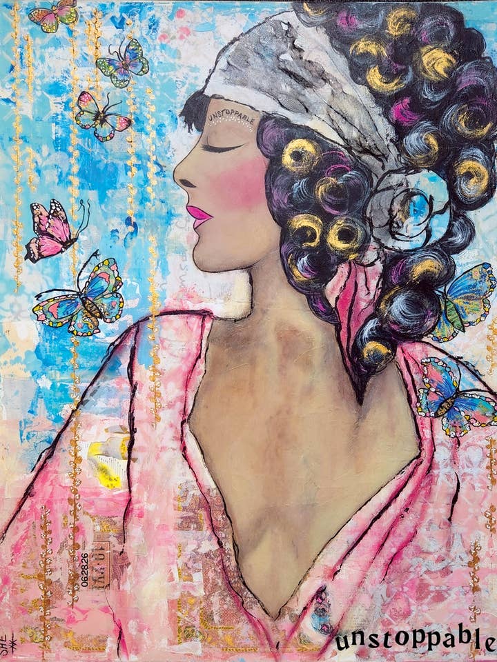 Imparable. Impresión artística para venta al por mayor de Redefining She