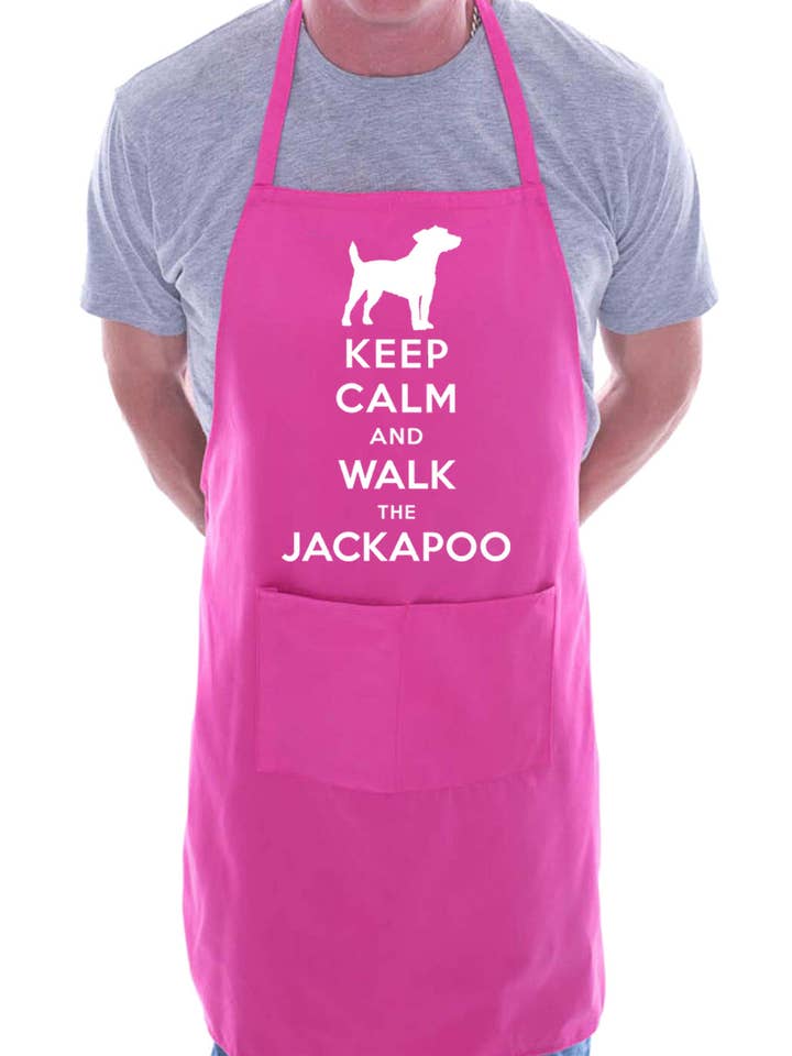 Keep Calm and Walk The Jackapoo Dog BBQ Matlagningsförkläde för wholesale av Print4U