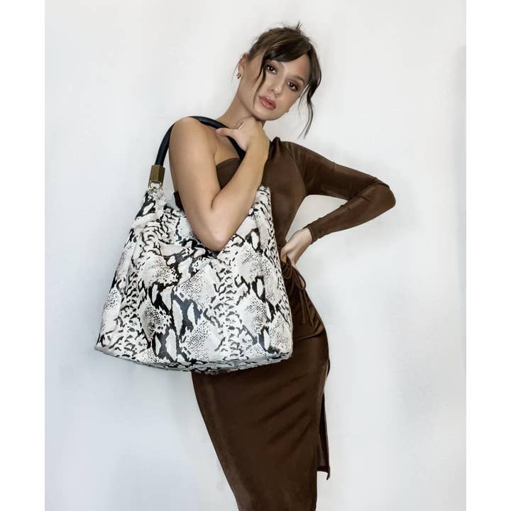 Charlie Leather - Wholesale Top Handle Bag - Women's - Gloria Large Handbag All Fur