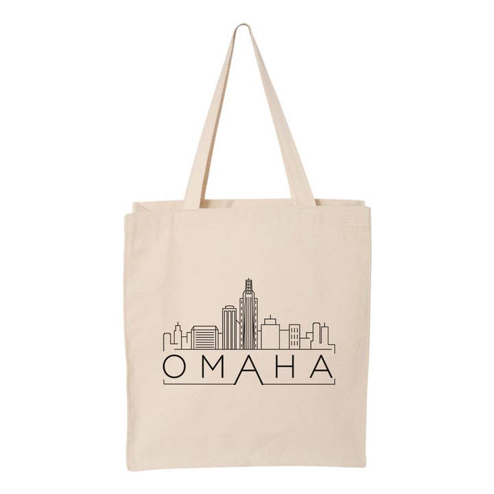 Lucky Luna Apparel - Wholesale Tote Bag - Women's - Skyline Omaha Nebraska Tote Bag
