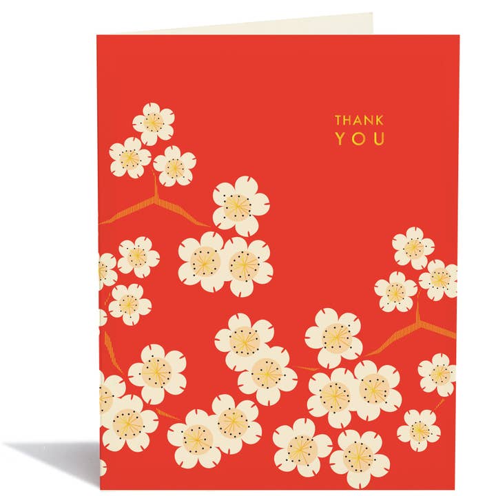 Cherry Blossom Thank You Card for wholesale by Snow & Graham