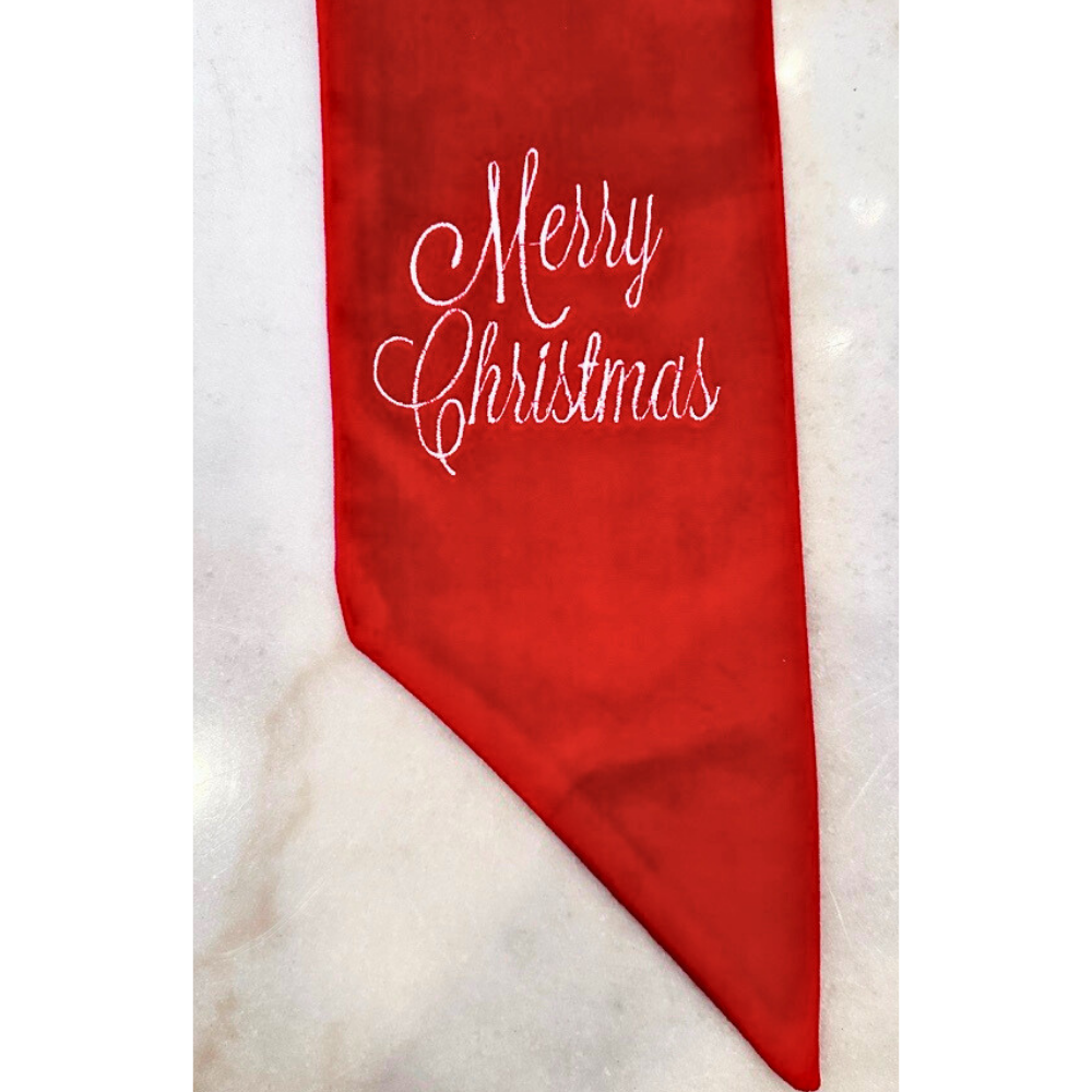 Arte Italica & Crown Linen Designs - Wholesale Kerstdecoratie - Velvet Sjerp met 'Merry Christmas' - Feestdagen/Kerst2