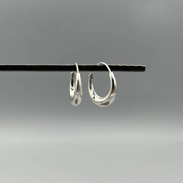 Silver Tapered Bubble Hoop Earrings for wholesale by Something Silver