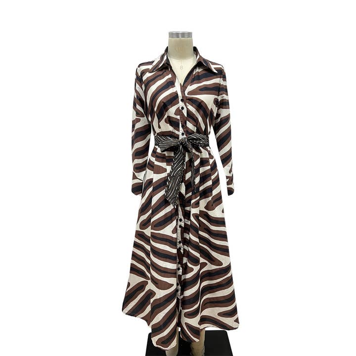 LEOPARD Bold Zebra Print Shirt Dress for wholesale on Faire6