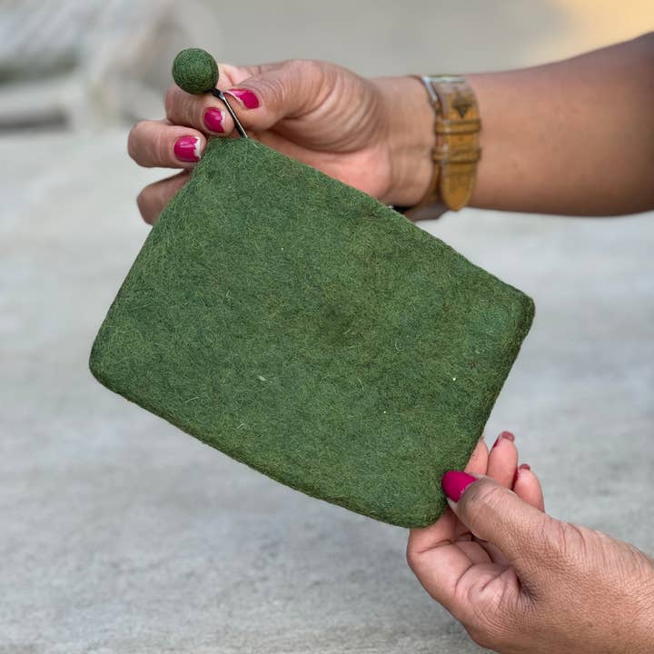 Lungta Imports - Wholesale Coin Purse - Women's - Felted Floral Coin Purse, Kids Pouch, Makeup Pouch15