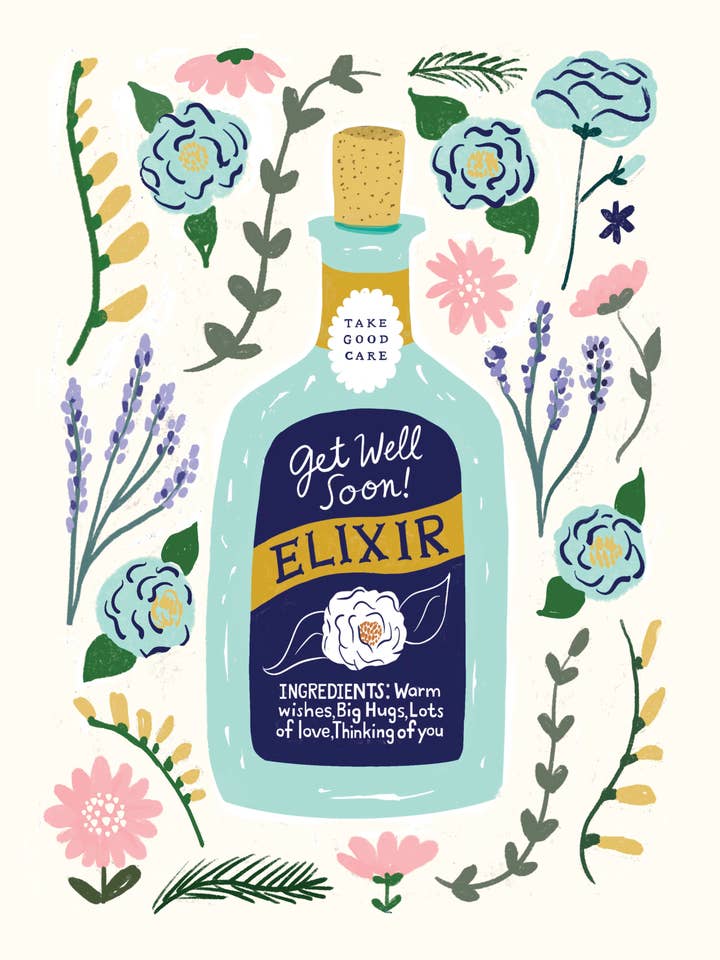 Get Well Soon Elixir Card for wholesale by Little Desk Drawer