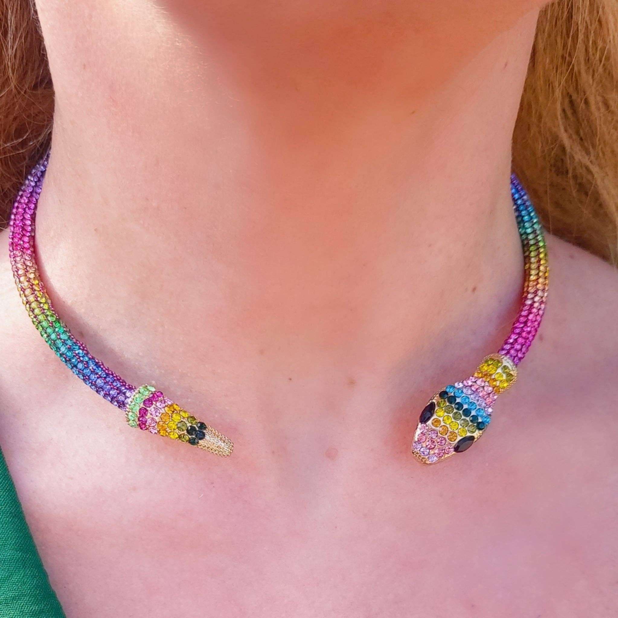 Daemon srls - Wholesale Choker/Collar - KAA CHOKER ~ Girocollo snodato a serpente con cubic zirconia2