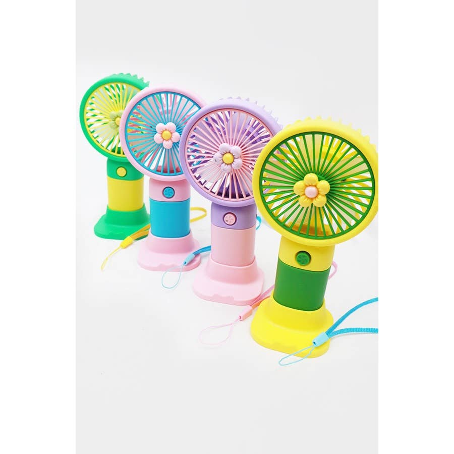 MIX COLOR Portable Hand Fan with USB Charger for wholesale on Faire