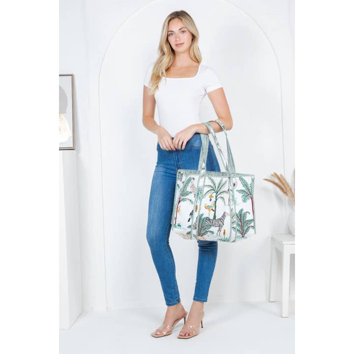 LA Soul - Wholesale Tote Bag - Women's - Jungle Quilted Tote Bag (BG-46)2