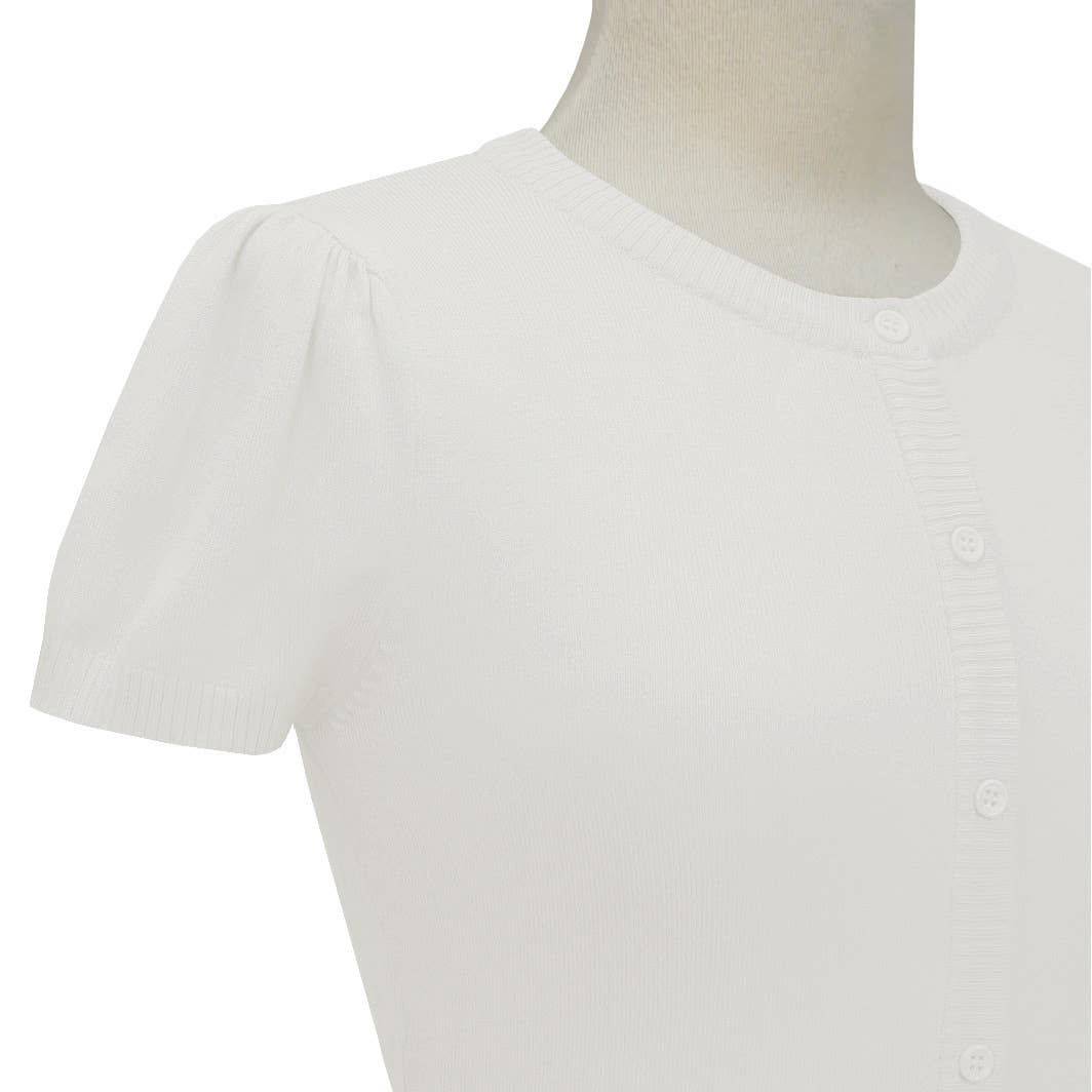 Mak - Vente Cardigan – femme - Cardigan court à col rond à manches courtes CB053653