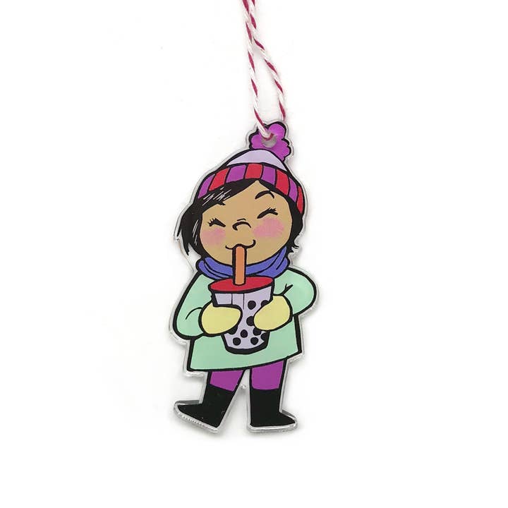 Boba Girl Holiday Ornament for wholesale by Le Petit Elefant