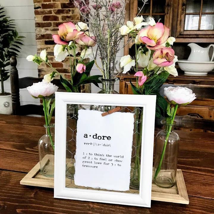 Alison Rose Vintage – wholesale Konsttryck – adore definition print i skrivmaskin typsnitt på handgjorda papper2