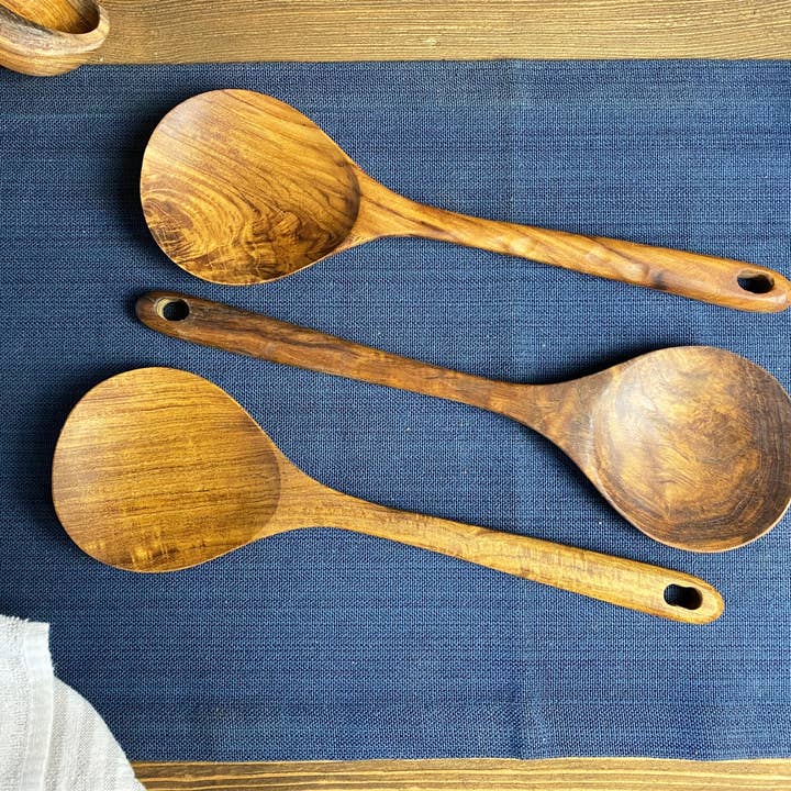Tuckahoe Hardwoods - Wholesale Kitchen Spoon - Rustic Handle Wooden Large Spoon2