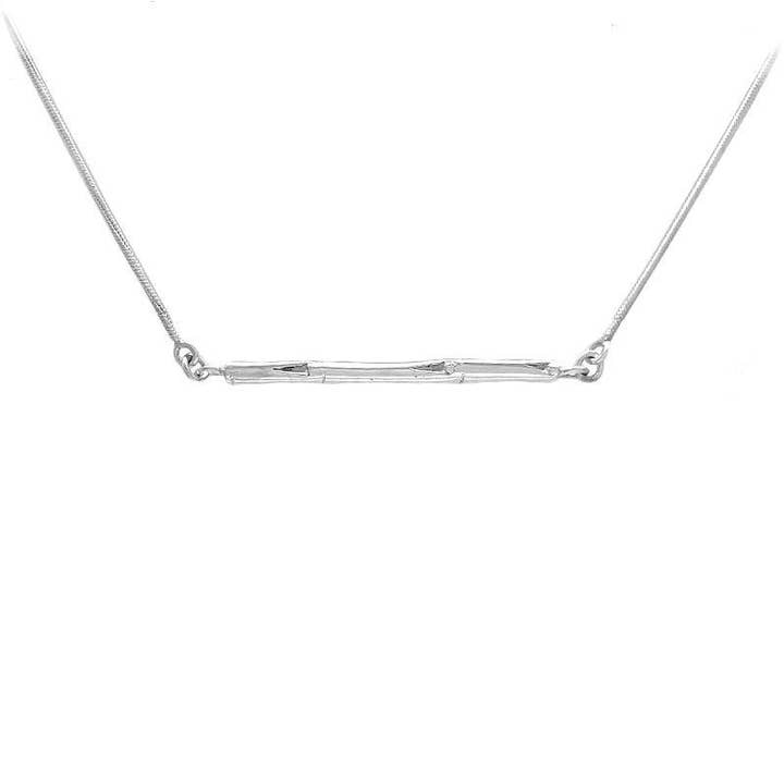 Sterling Silver Bamboo Bar Necklace for wholesale by SITA