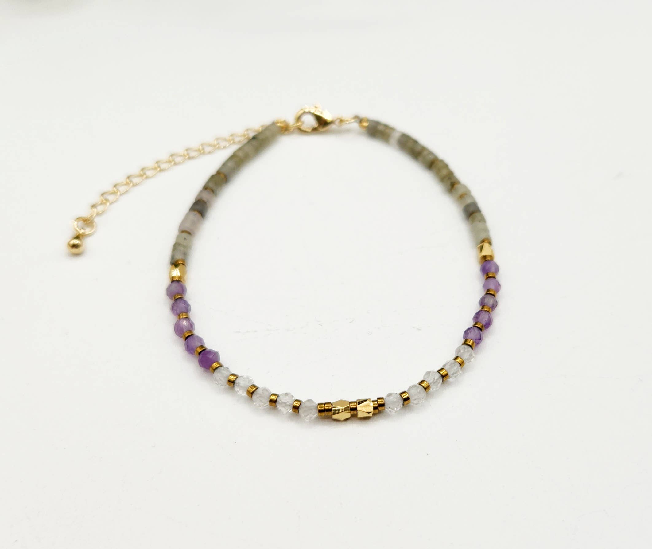 Meraki Gemstones - Wholesale Beaded Bracelet - TRANSFORMATION/CHANGE-Quartz/Amethyst/Labradorite Bracelet 3