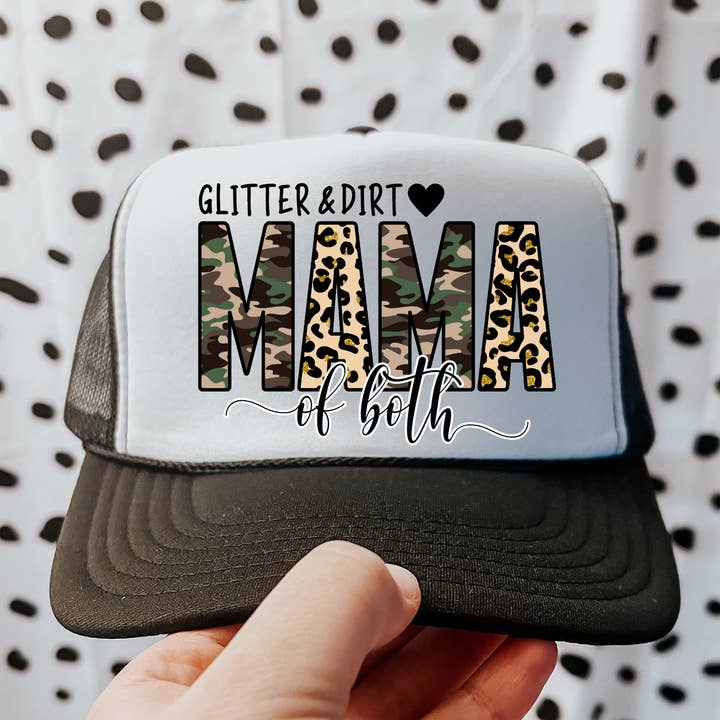 ZZ Threadz - Wholesale Trucker Hat - Women's - Glitter & Dirt Mama of Both Trucker Hat
