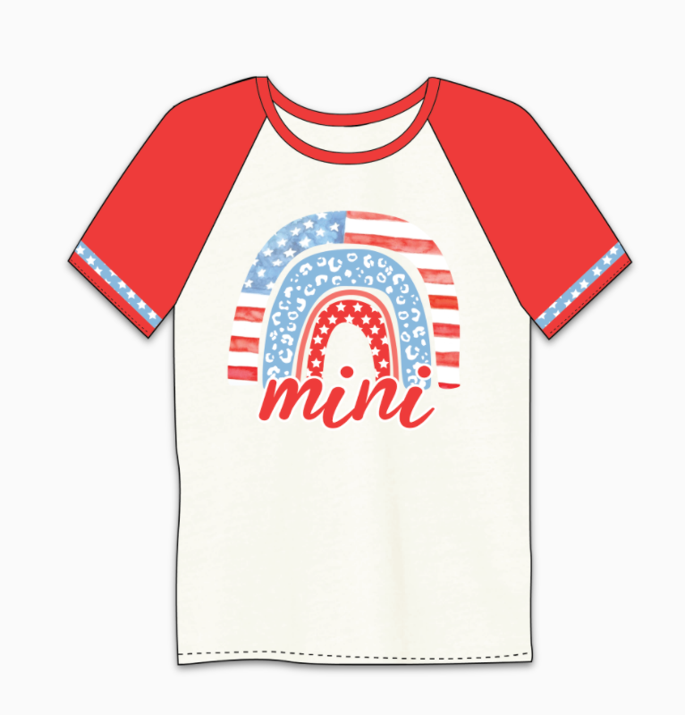 White GIRLS PATRIOTC RAINBW MINI TOP for wholesale on Faire1