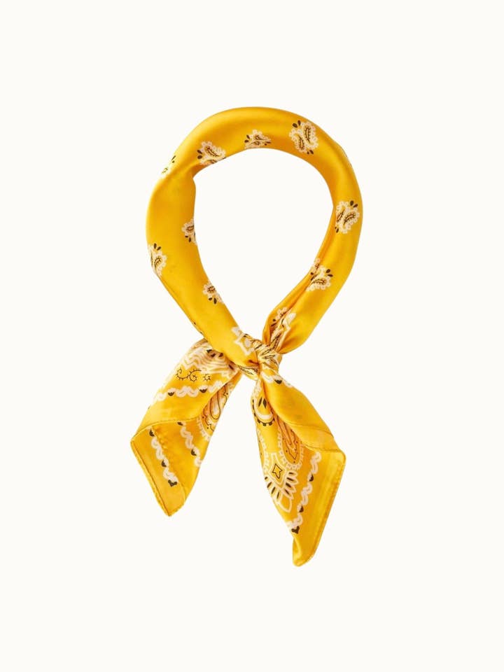 ”Så silkeslen” satin halsduk, mångsidig, senap för wholesale av Olive & Pique