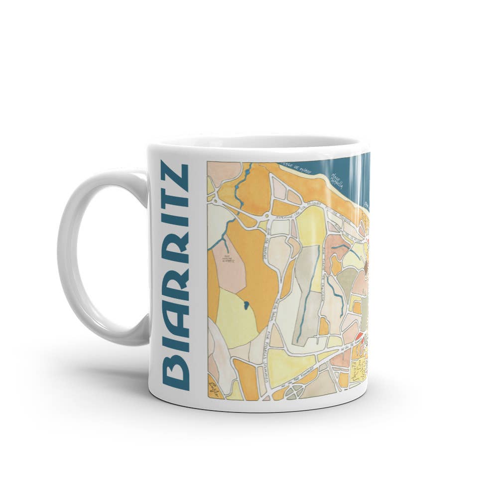 EmYLo - Wholesale Coffee Mug - BIARRITZ illustrated mug - Design City Maps0