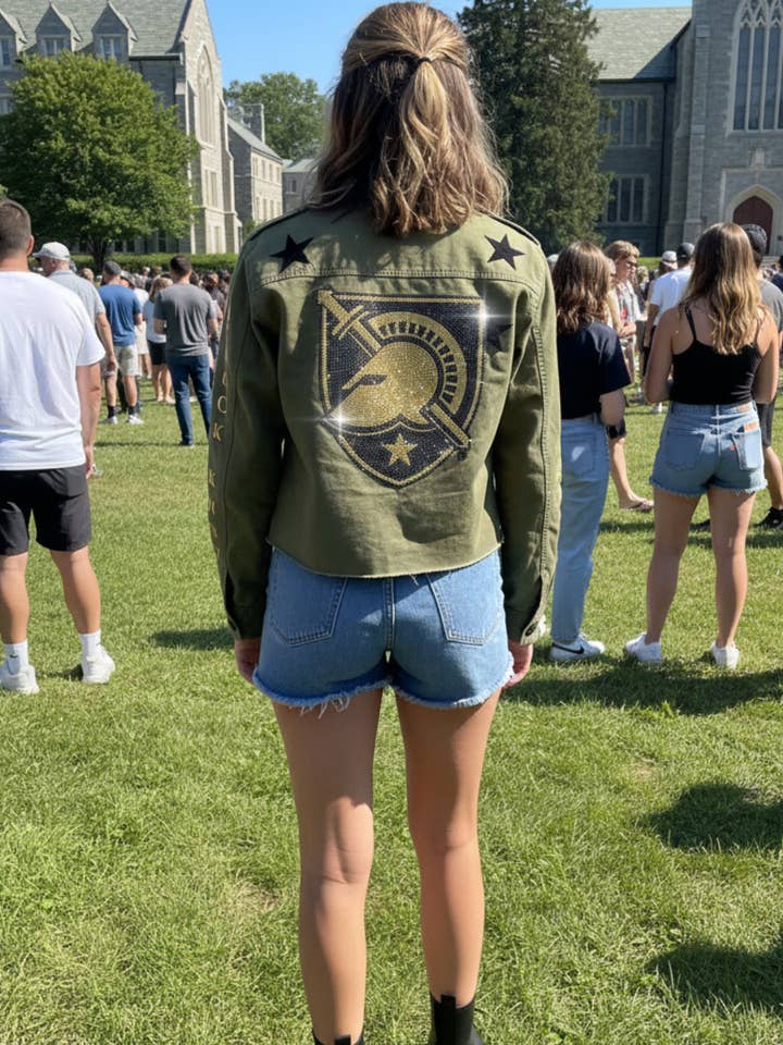 Casaco Verde Exército com Escudo dos Black Knights de West Point do Exército por atacado de Moving Forward Designs