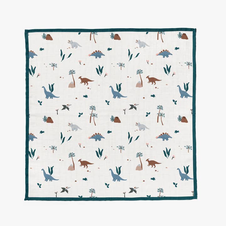 Coperta trapunta in mussola di bambù e cotone biologico - Dinosauro per la vendita all'ingrosso da parte di Bubba Boo