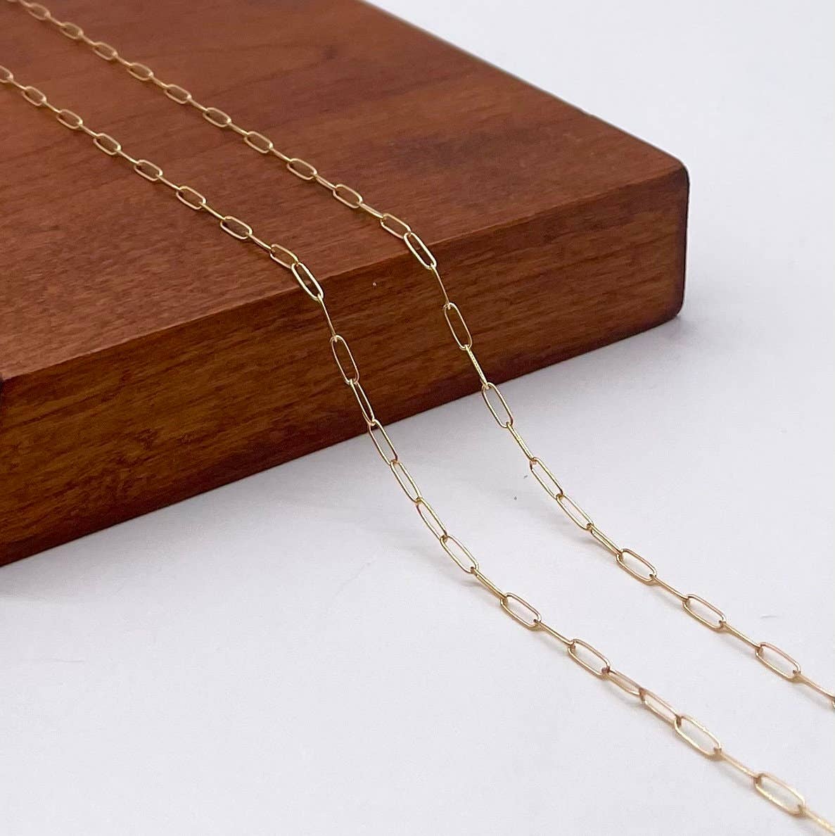 Cali Findings - Wholesale Link & Chain Necklace - 14K Gold Filled 2mm Round Paperclip, Elongated Cable Link2