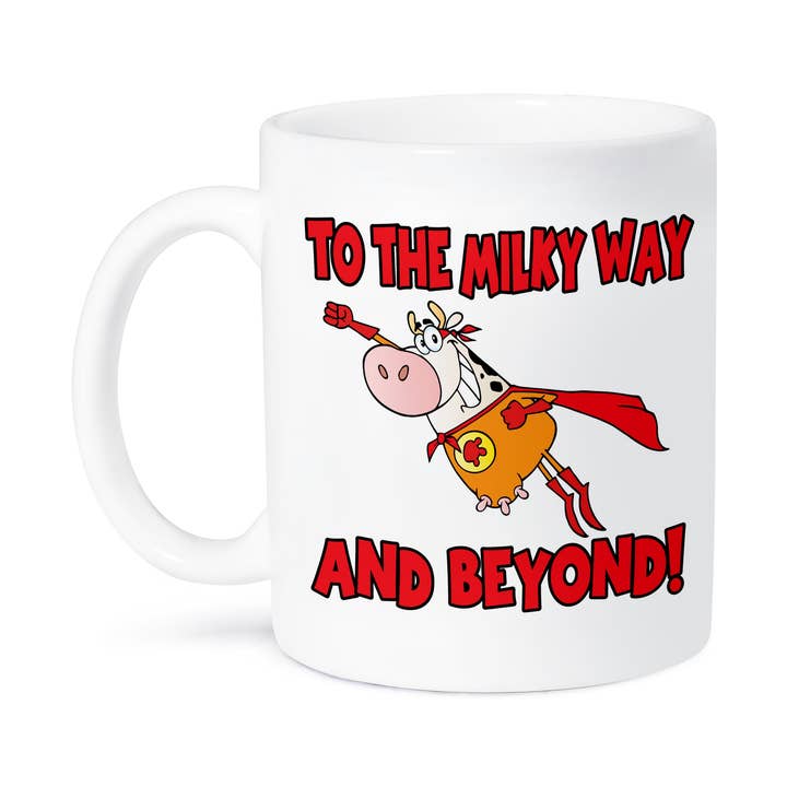 3dRose - Wholesale Coffee Mug - 3dRose, Funny Super Cow Flying To The Milky Way And Beyond Super Hero Cow Milk Humor Cartoon, Mug8
