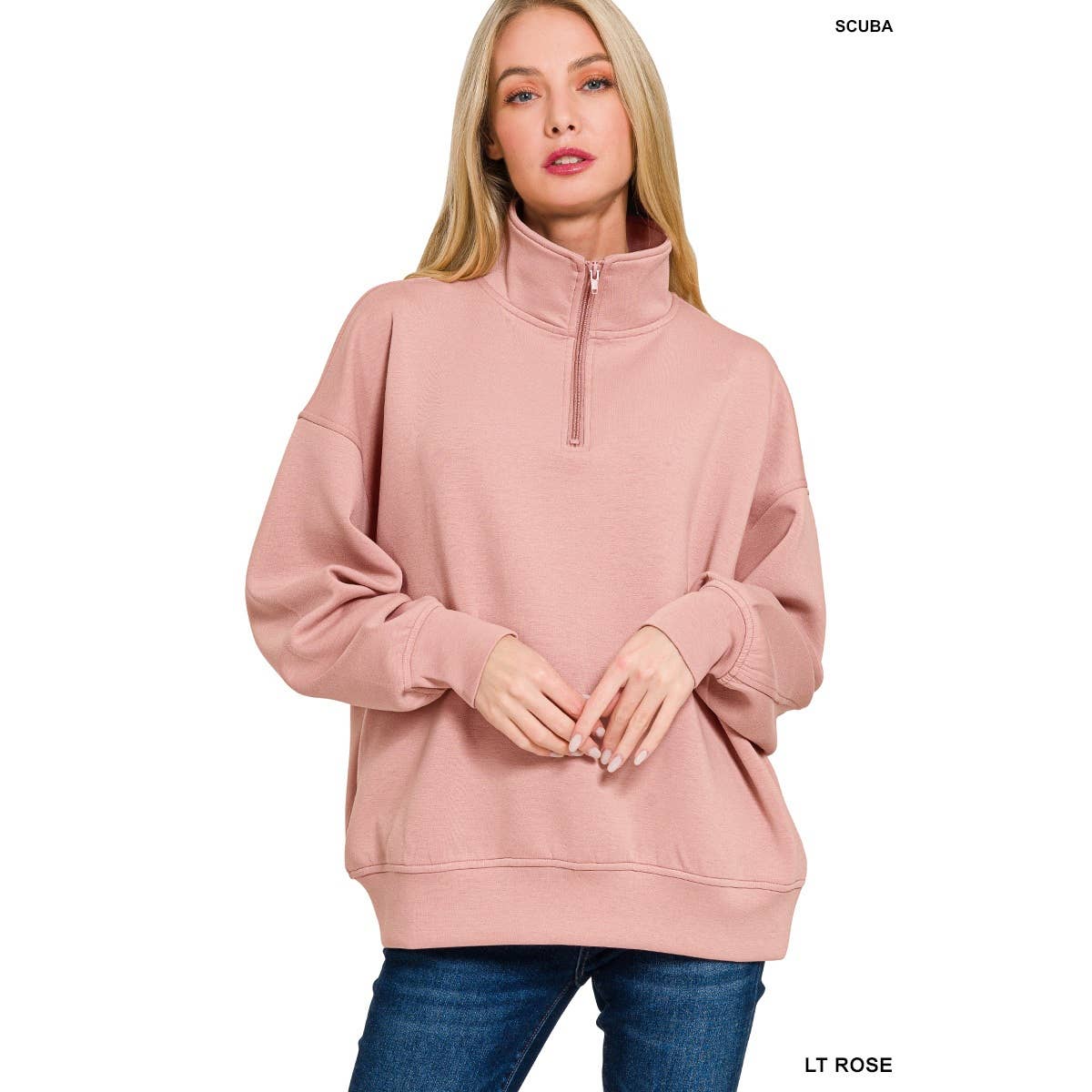 Apolline – wholesale Sweatshirt - Dam – Scuba tröja med halv dragkedja10