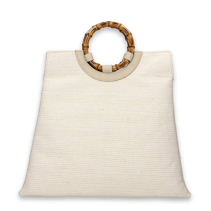 Bonfanti - Wholesale Tote Bag - Women's - TRULLO GRANDE - Large flat bamboo handle holder6