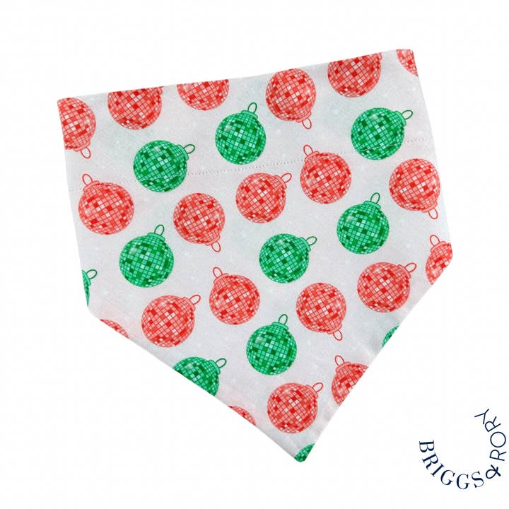 Disco Christmas Ornament Dog Bandana for wholesale by Briggs & Rory