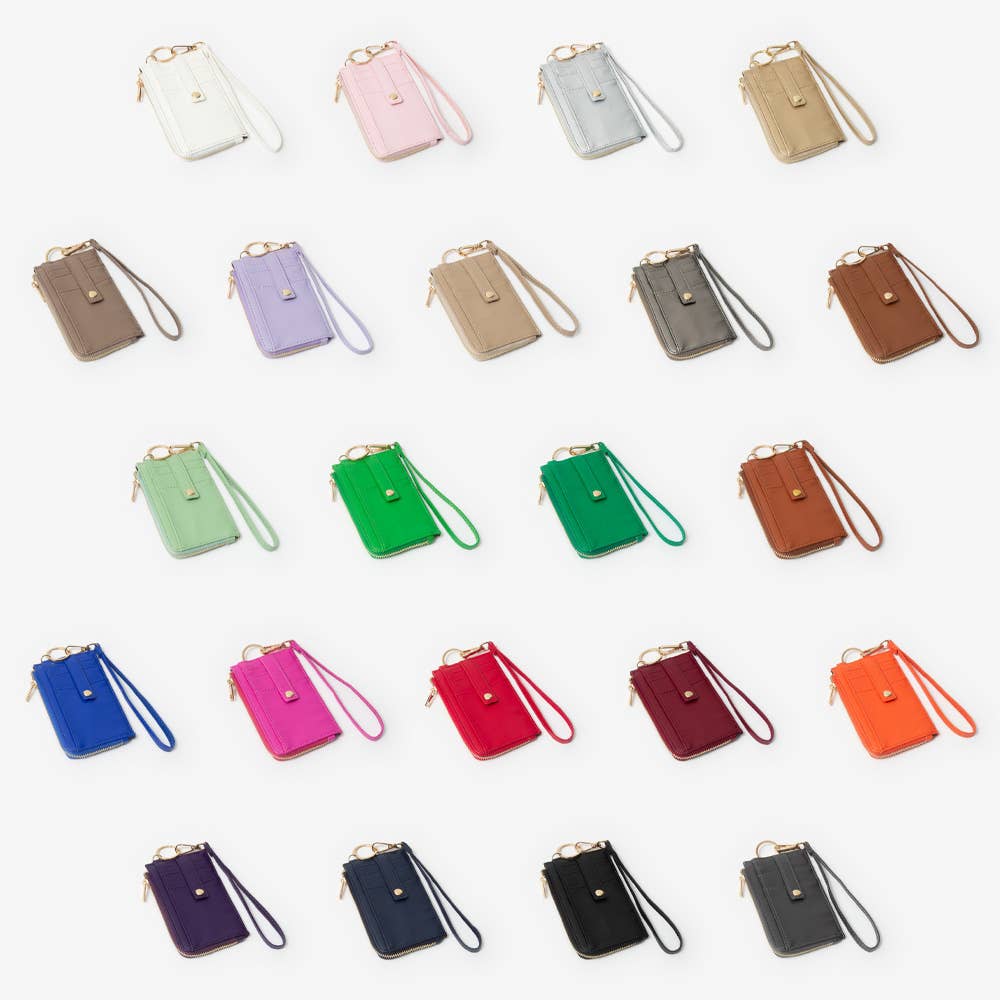 Sensibling Corp. - Wholesale Wristlet - Faux Leather Basket Weave Flat Card Holder Wallet Wristlet40