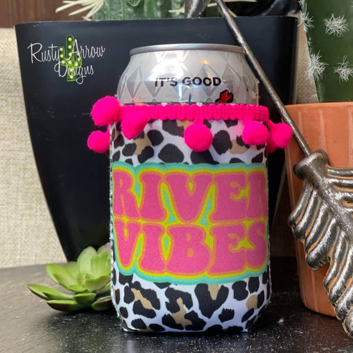 Regular River Vibes Fringe Koozie for wholesale by RAD Wholesale