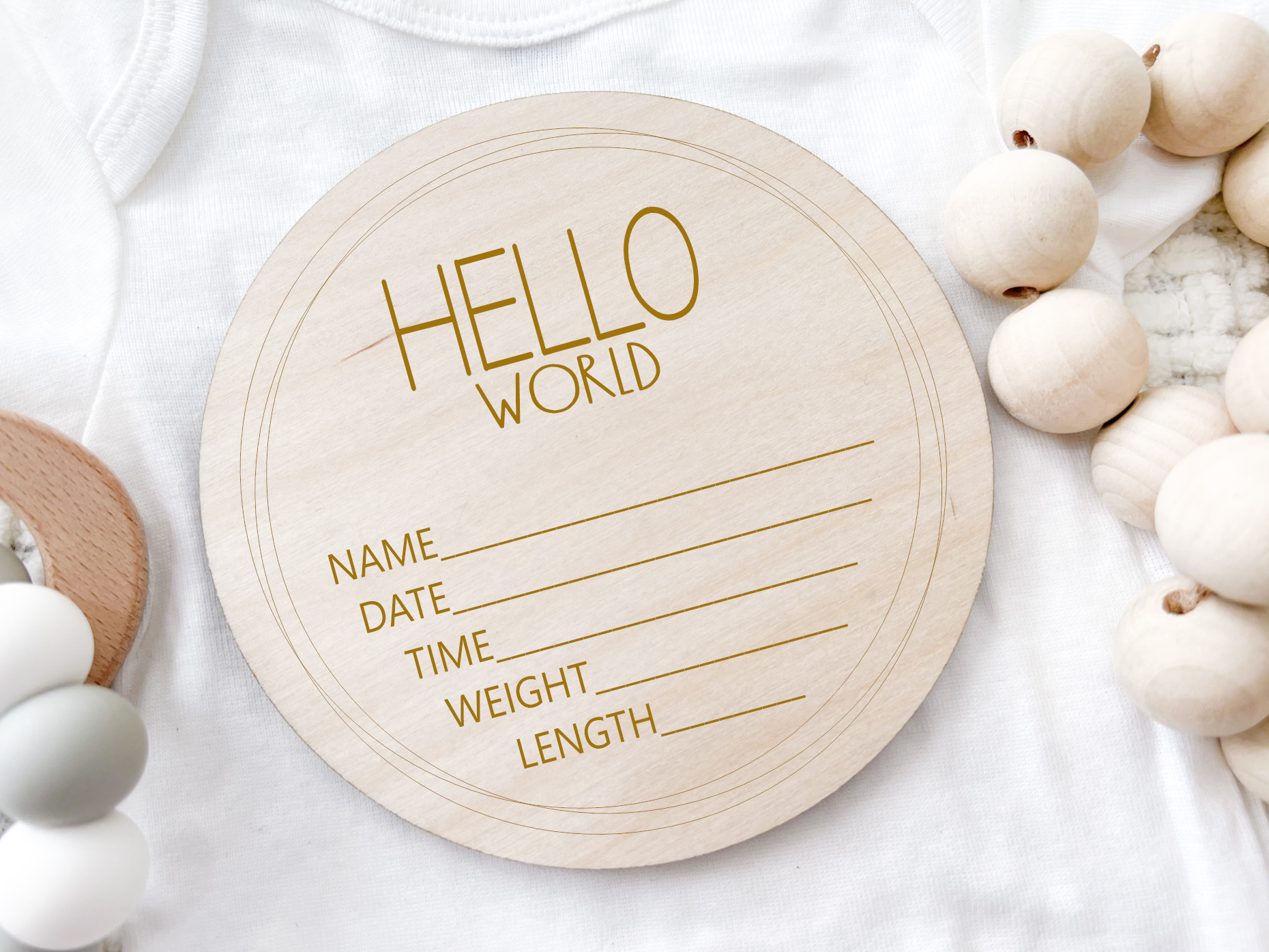 Claire and Bella - Wholesale Milestone Art/Keepsake - Kids & Baby - Birth Announcement Wood Stat Plaque - Wonky Frame7