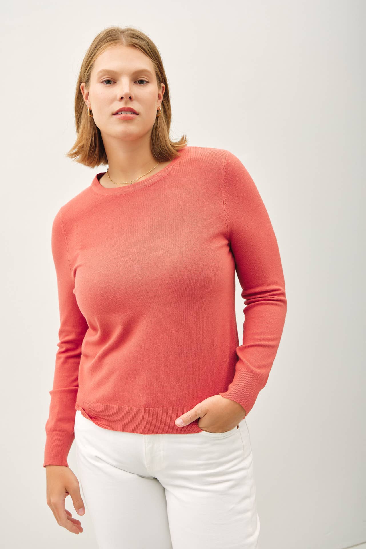 Be Cool - Vente Pull en maille – femme - PULL BASIQUE EN MAILLE DOUCE À COL ROND PLUS13