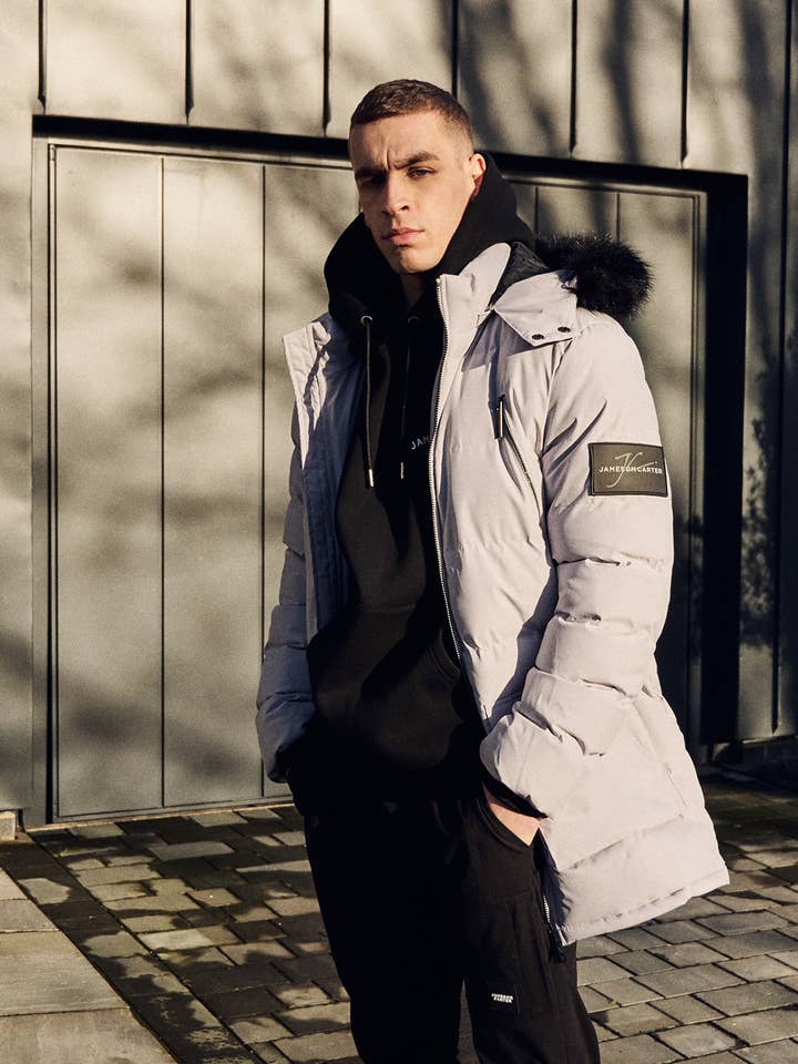 Matthews Puffer Coat - Grey for wholesale by Jameson Carter