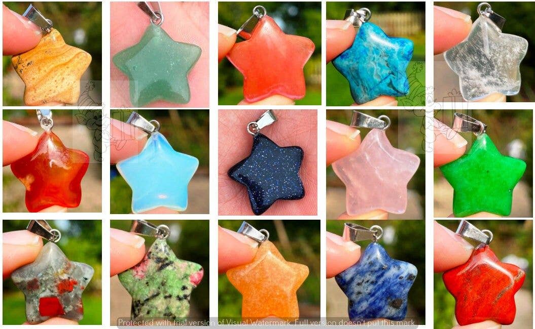 Elf Kendal Hippies – Großhandel Individueller Charm/Anhänger – Sternanhänger 2cm Kristallstern-Halskette Edelstein-Stern von Elf1