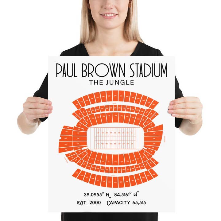 Cincinnati Bengals Paul Brown Stadium The Jungle Poster Print for wholesale by Stadium Prints by BTB
