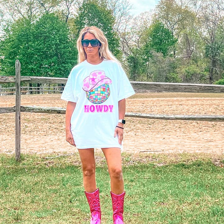 Disco Ball Howdy T-Shirt for wholesale by Bar B Tees