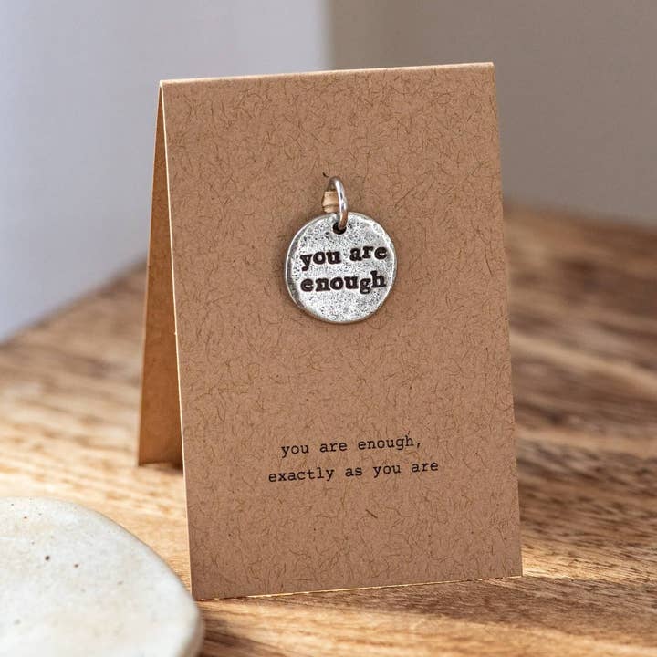 You Are Enough Keyring Charm - Mental Health Gift for wholesale by Give Yourself Kindness