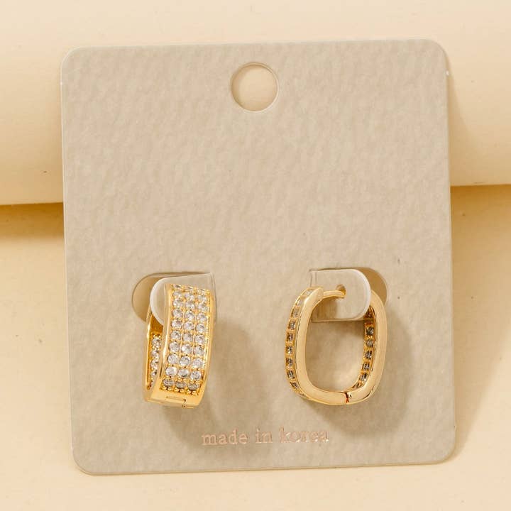 Pave Wide Oval Hinge Hoop Earrings for wholesale by Anarchy Street