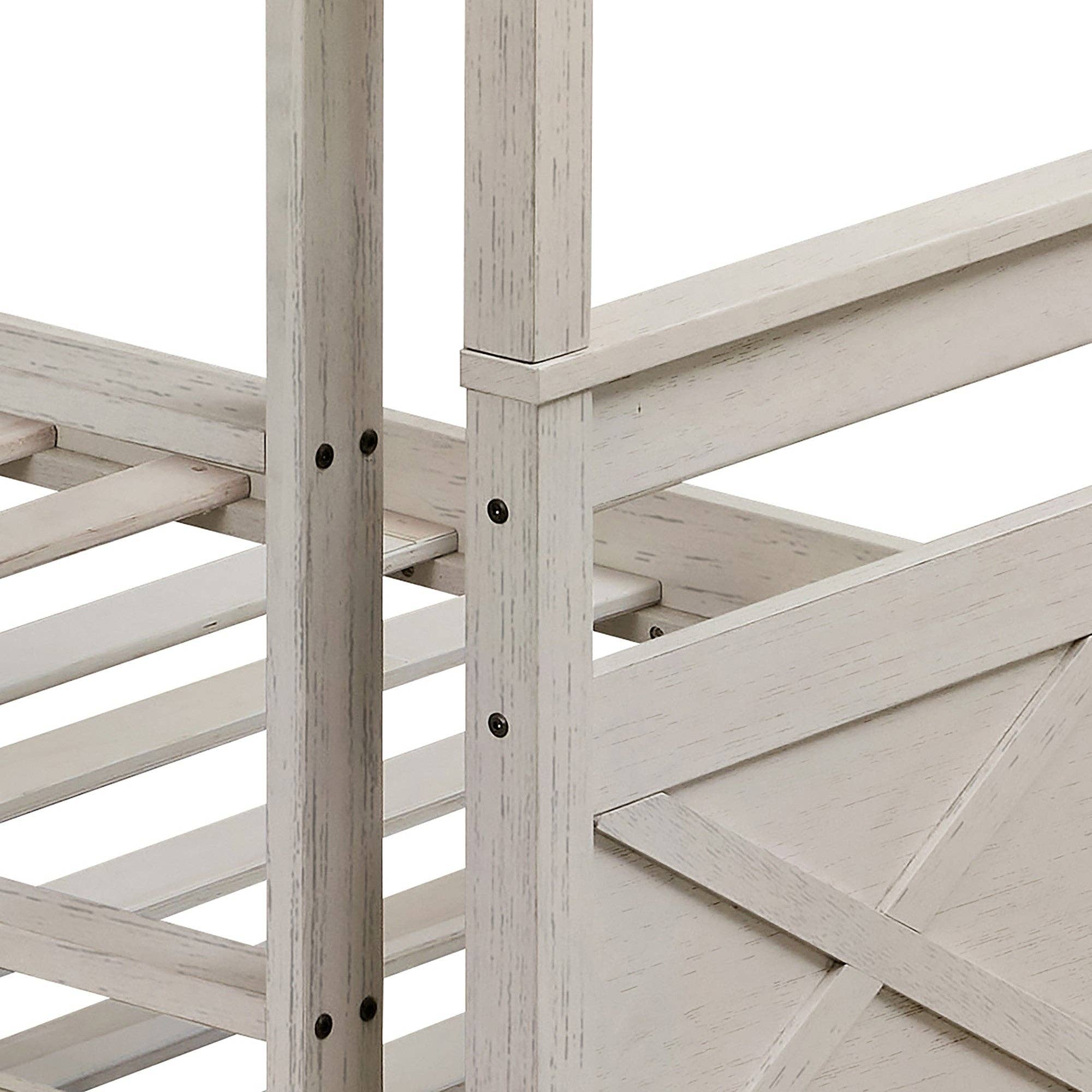 Home Design - Wholesale Bed - Home Design Exeter Twin Over Twin Solid Wood Standard Bunk Bed Frame9