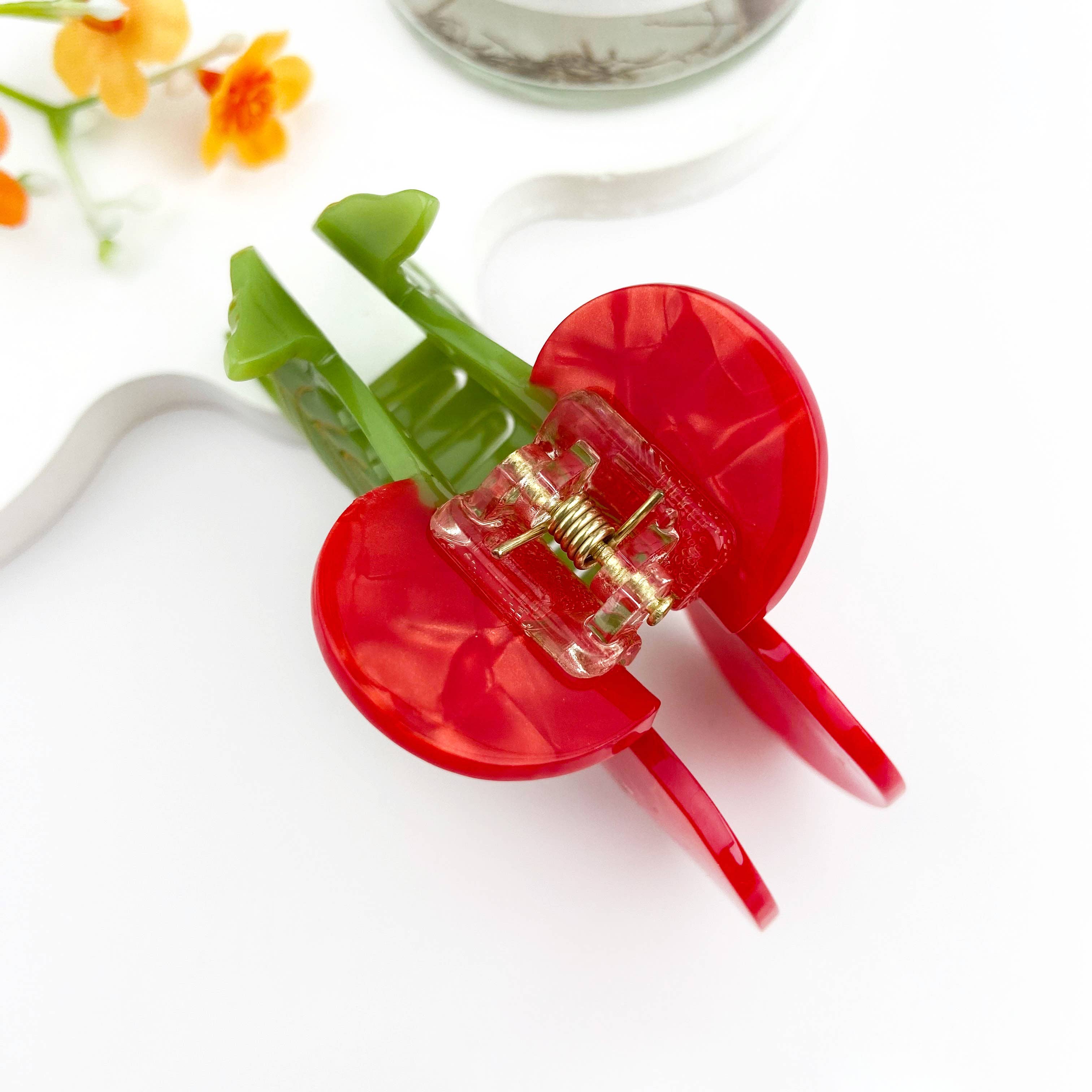Red Original Juicy Cherry Acetate Fruit Hair Claw Clip for wholesale on Faire3