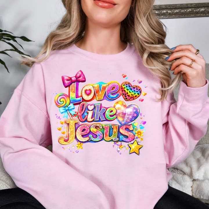 Love Like Jesus Valentines Day Sweatshirt for wholesale by Simply Spoken Apparel