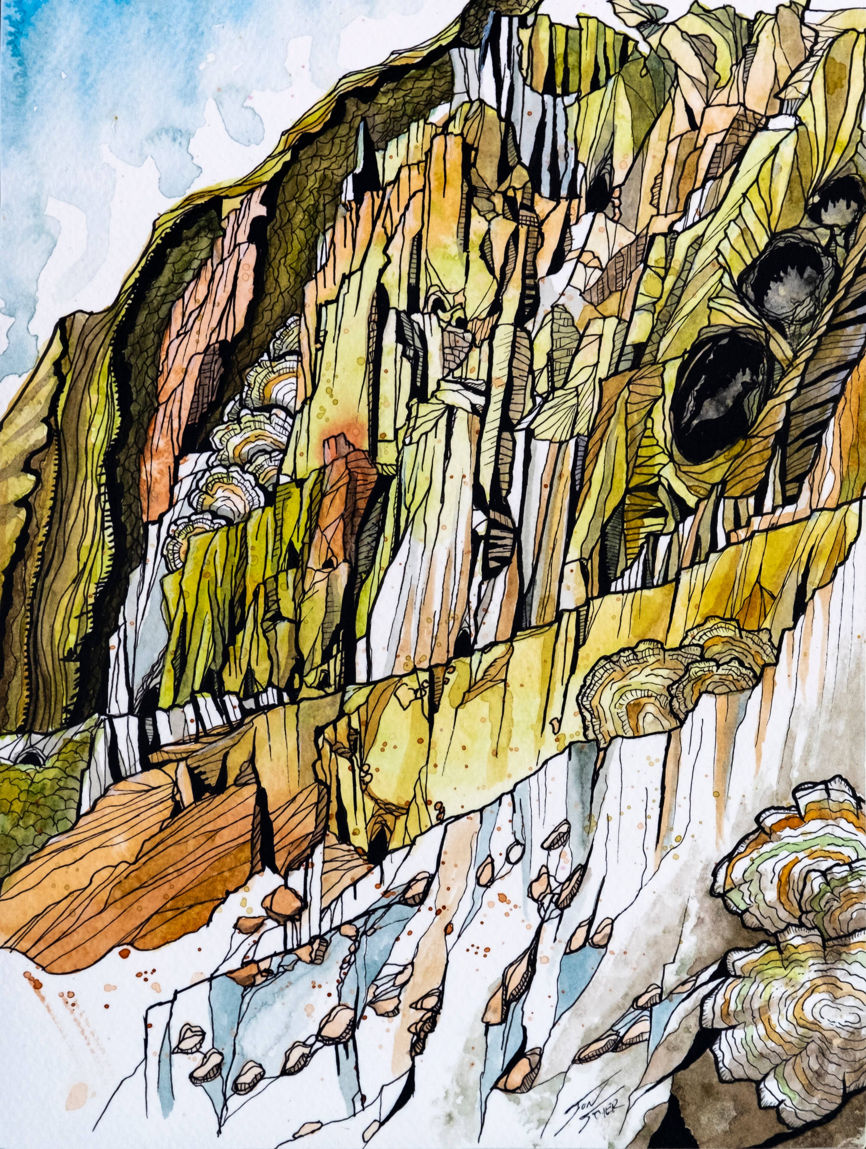 Jon M Styer - Wholesale Art Print - Turkeytail Cliff - Fine Art Print - 8x101