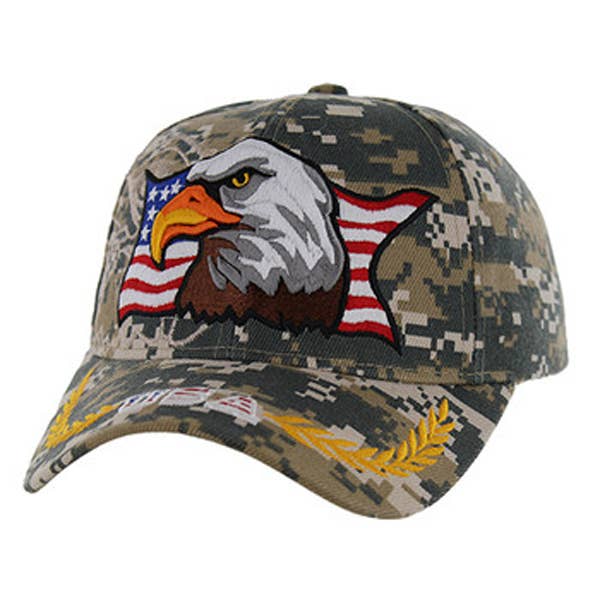 Amerikaanse USA Adelaar Klittenband Baseballpet – Eén maat past de meeste voor wholesale door S & J Gift Inc