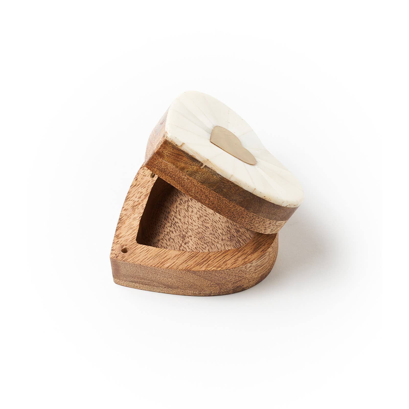 Matr Boomie Fair Trade - Wholesale Jewelry Box/Organizer - Hinged Heart Box with Ethically Sourced Bone and Brass Inlay1